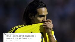 Falcao criticó al árbitro en Twitter tras derrota de Colombia