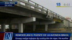 Tránsito sur a norte en Av. Brasil cerrado por obras en puente