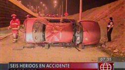 Carro se volcó en Costa Verde de Magdalena y dejó seis heridos