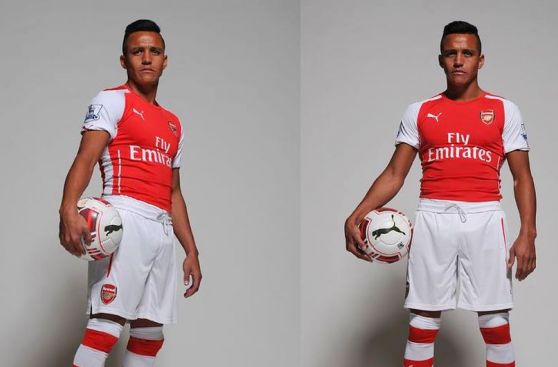 Alexis Sánchez posó con la nueva indumentaria del Arsenal FC