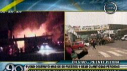 Incendio destruyó unos 25 puestos del Mercado Huamantanga