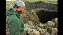 Imágenes del interior del cráter gigante descubierto en Siberia