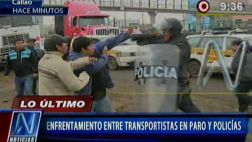 Paro en el Callao: policías y transportistas se enfrentaron