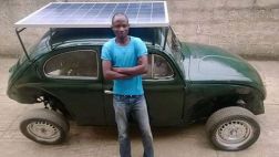 Este VW escarabajo funciona con energía solar y eólica