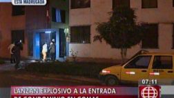Extorsionadores lanzan una granada a un condominio de Comas