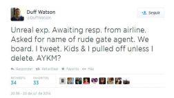 ¿Puede un tuit expulsarte de un vuelo?