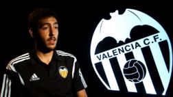 Los jugadores del Valencia anuncian el partido contra Alianza