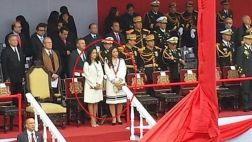 Nadine Heredia y Marisol Espinoza conversaron en Parada Militar
