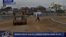 Remodelación de la Plaza a la Bandera finalizará en setiembre