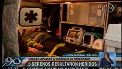Camión vuelca y casi aplasta a cinco serenos del Callao