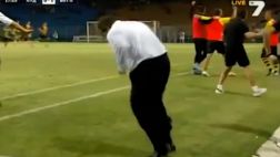 Técnico celebró al estilo de Los 3 Chiflados en la Supercopa