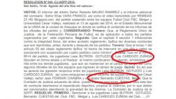 El colmo: CJ-ADFP escribe mal nombres de jugadores en documento