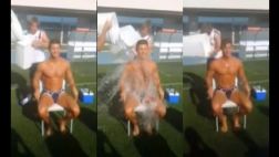 Cristiano Ronaldo aceptó reto y se bañó en agua helada