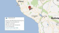 Sismo de 6,6 grados remeció esta tarde Lima y el sur del país