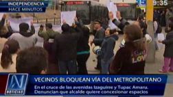 Vecinos bloquearon estación Izaguirre del Metropolitano