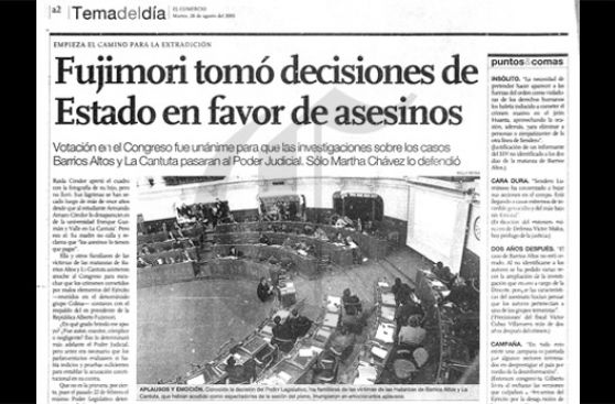 Así ocurrió: En 2001 Congreso señala a Fujimori por matanzas