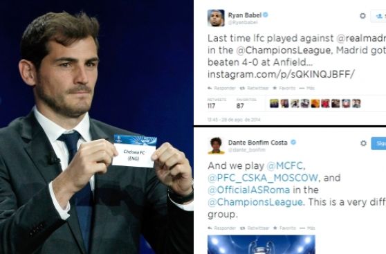 Champions: la reacción de los jugadores en Twitter tras sorteo