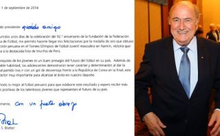 Blatter envió carta a la selección Sub 15 por el oro olímpico