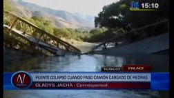 Camión que transportaba 40 toneladas ocasionó caída de puente