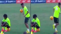 Las piruetas de Neymar en las prácticas de Brasil