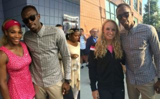 Usain Bolt alentó a las finalistas del US Open