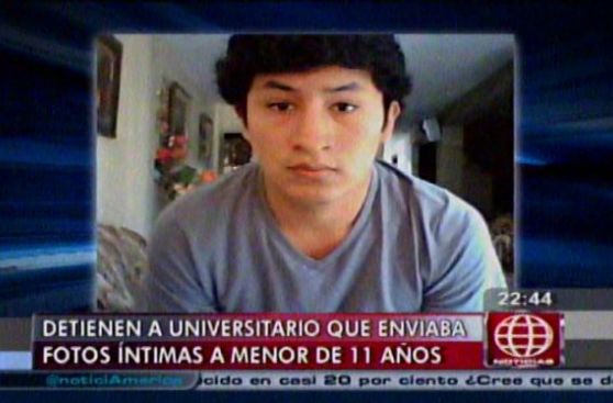 Universitario enviaba fotos sexuales a escolar de 11 años
