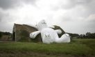 Escultura llamativa: Construyen un conejo gigante en Taiwán