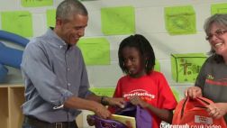 Niña le dice a Obama que habría preferido la visita de Beyoncé