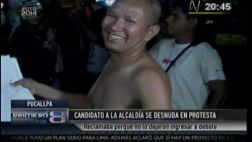 Candidato municipal corrió en ropa interior por Pucallpa