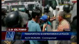 Transportistas y policías se enfrentaron en el centro de Piura