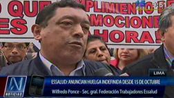 Trabajadores de Essalud anuncian huelga para el 15 de octubre