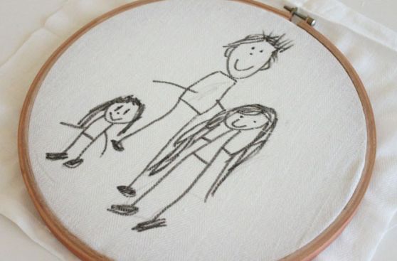 DIY: Crea retratos familiares con los dibujos de tus hijos