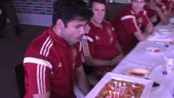 Diego Costa festejó cumpleaños en concentración de España