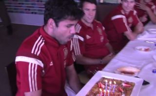 Diego Costa festejó cumpleaños en concentración de España
