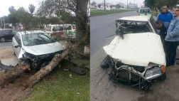 Presuntos delincuentes chocaron contra pareja y huyen del lugar