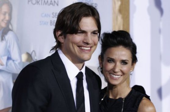 Demi Moore visitó a Ashton Kutcher para conocer a su hija