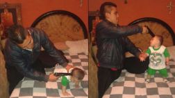 Le apuntó a bebe con una pistola y subió la foto a Facebook