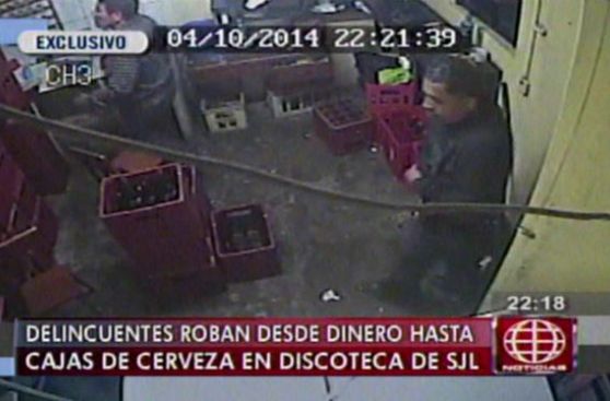SJL: robaron S/.5 mil y 15 cajas de cerveza de un video pub