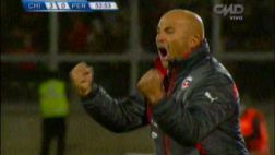 Jorge Sampaoli y sus eufóricos festejos en los goles de Chile