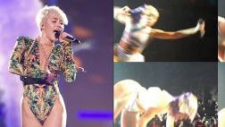 Miley Cyrus se cayó en el escenario durante show en Australia