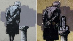 Dañan un mural original de Banksy