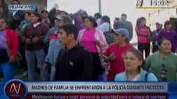 Junín: madres se enfrentan a PNP en sede del gobierno regional