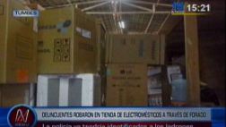 Hicieron forado para robar en tienda de electrodomésticos