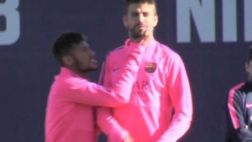 Neymar y Piqué 'discutieron' en práctica del Barcelona