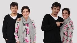 Norma Martínez y Miguel Iza juntos en la obra "¿Estás ahí?"