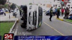 La Molina: choque a movilidad escolar dejó 10 menores heridos