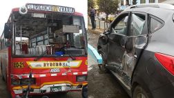 Accidente entre bus y carro privado dejó nueve heridos en SJM