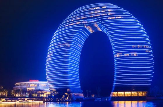 Este curioso hotel en China tiene forma de dona