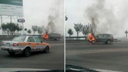 La Molina: camioneta se incendió en el cerro Centinela