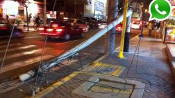 Vía WhatsApp: caída de poste en Miraflores genera tráfico